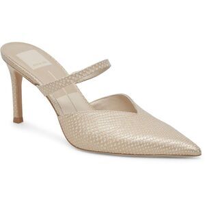 Dolce Vita Womens Kanika Gold Comfort Insole Pointed Toe Mules Shoes New